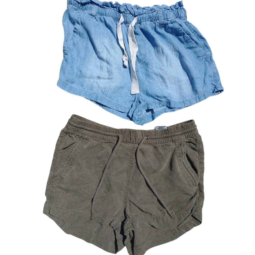 2 For 10 Casual Women's Shorts Set - Blue and Olive Size 4 (Xs)